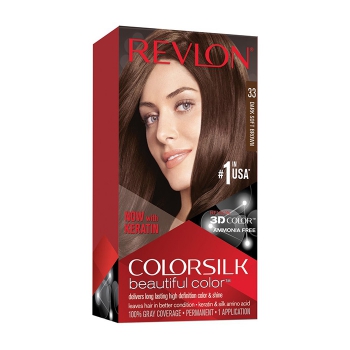 Revlon Colorsilk Beautiful Color, Permanent Hair Dye with Keratin, 100% Gray Coverage